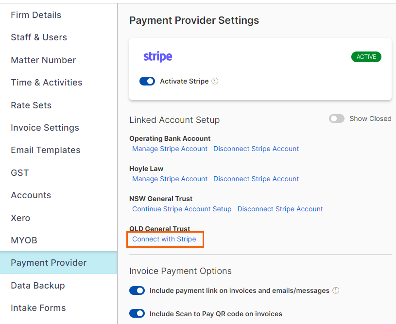 Set up separate Stripe accounts for your operating and trust