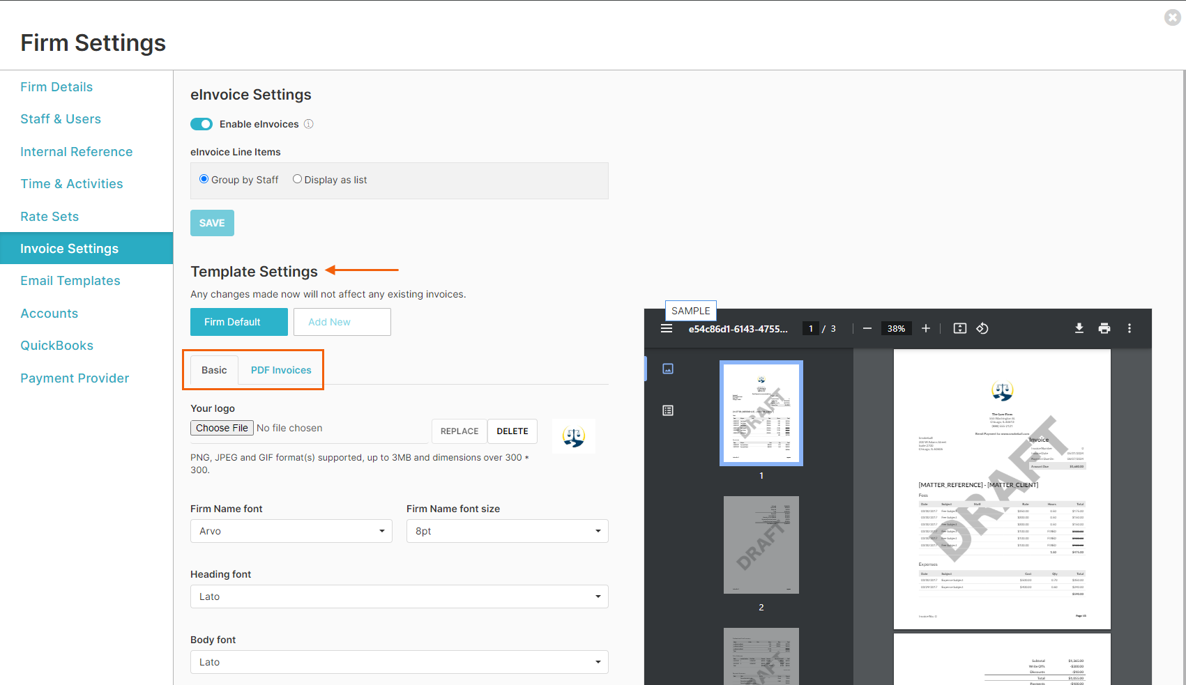 Configure Invoice Settings and Invoice Templates – Smokeball Support Hub