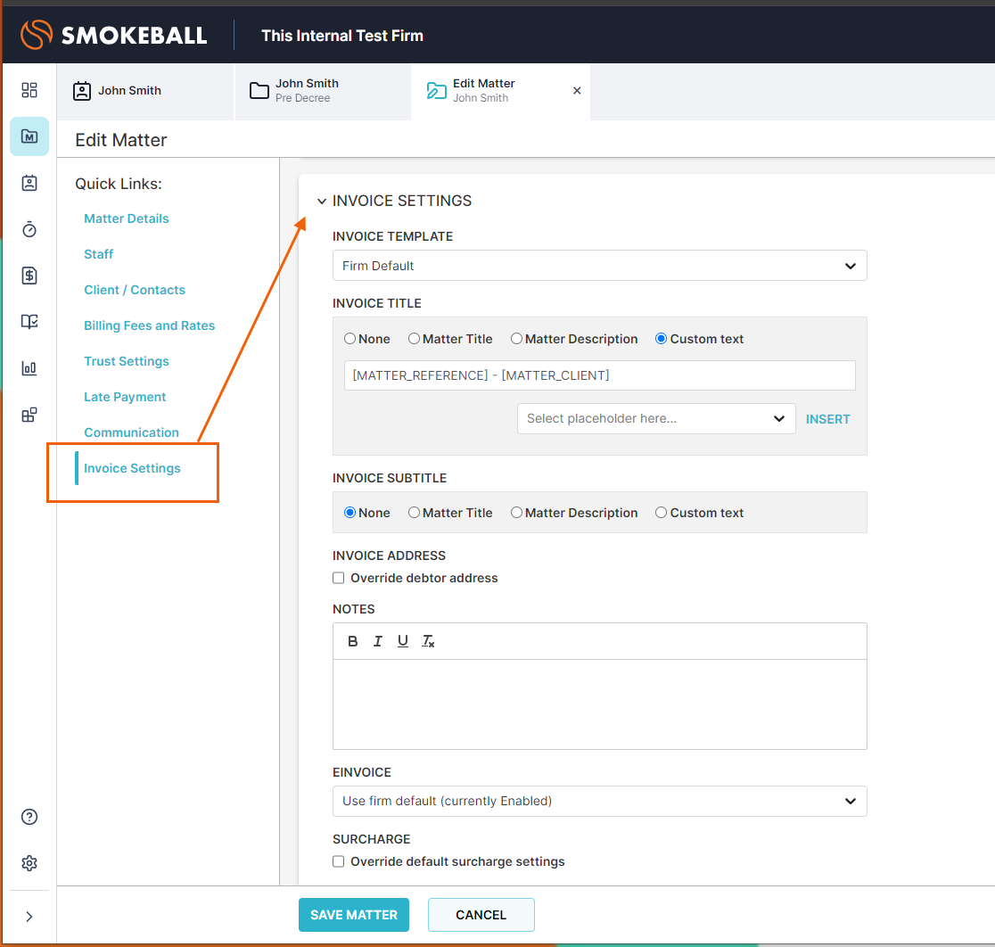 Configure Invoice Settings and Invoice Templates – Smokeball Support Hub